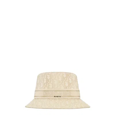 Dior Oblique D-bobby Small-brim Bucket Hat In Neutral