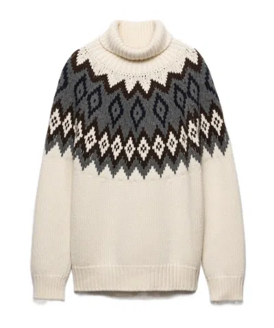 Prada Cashmere And Wool Turtleneck Sweater In Multi