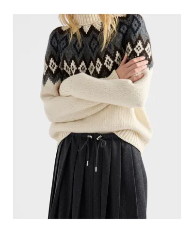 Prada Cashmere And Wool Turtleneck Sweater In Multi