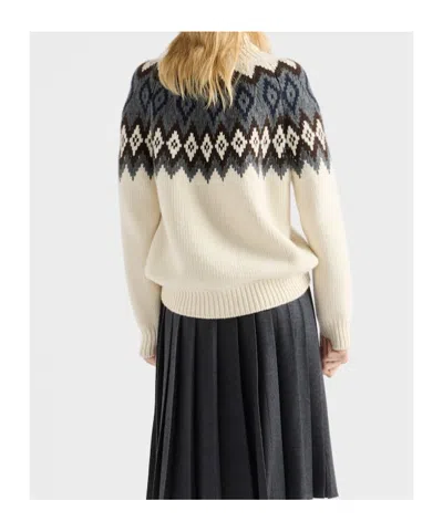 Prada Cashmere And Wool Turtleneck Sweater In Multi