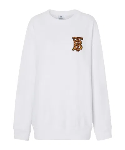 Burberry Monogram Motif Oversized Sweatshirt In White