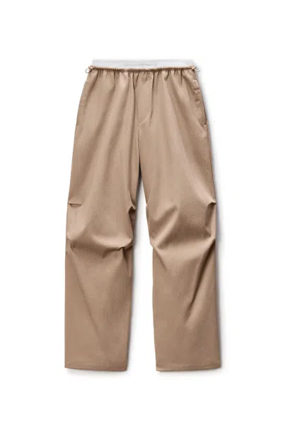 Alexander Wang Mid-rise Track Pant In Cotton Twill In Brown
