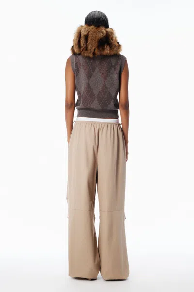 Alexander Wang Mid-rise Track Pant In Cotton Twill In Brown