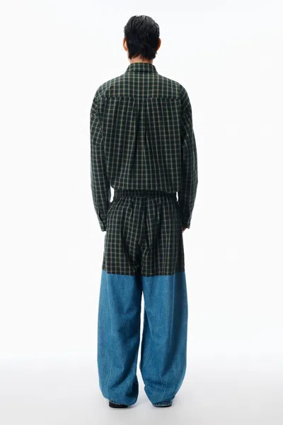 Alexander Wang Argyle Hotfix Shirt Oversized In Multi