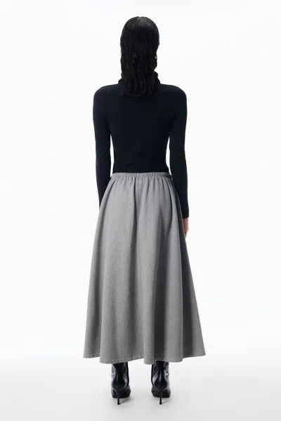 Alexander Wang Low-rise Midi Circle Skirt In Cotton Terry In Gray
