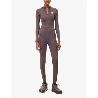 The North Face Womens  Long-sleeves Stretch-woven Jumpsuit In Brown