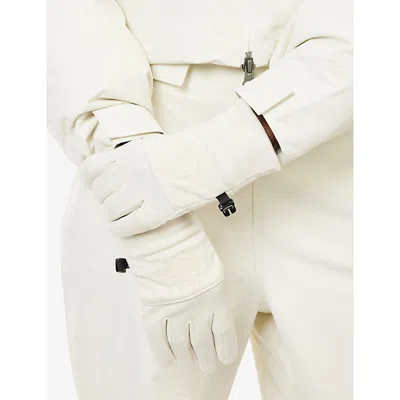 The North Face Womens  Brand-embroidery Stretch-woven Gloves In White