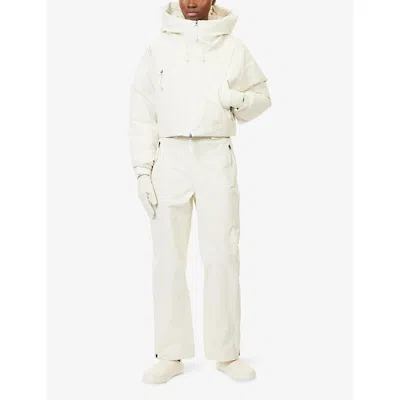 The North Face Womens  Cropped Hooded Shell-down Jacket In Neutral