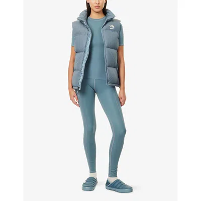 The North Face Womens  X Skims Refina Stretch-woven Short-sleeve Top In Blue