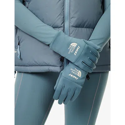 The North Face Womens  Brand-embroidery Stretch-woven Gloves In Brown