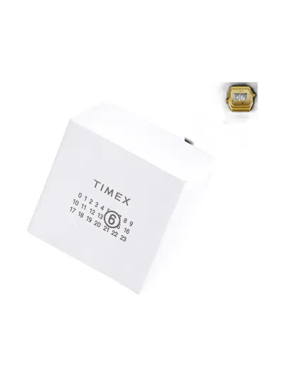 Mm6 Maison Margiela Octagon Digital 35mm Watch In Gold