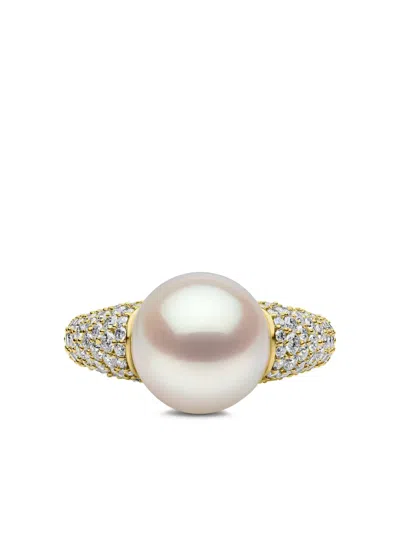 Yoko London O By Yoko Diamond And Pearl Ring In Gold