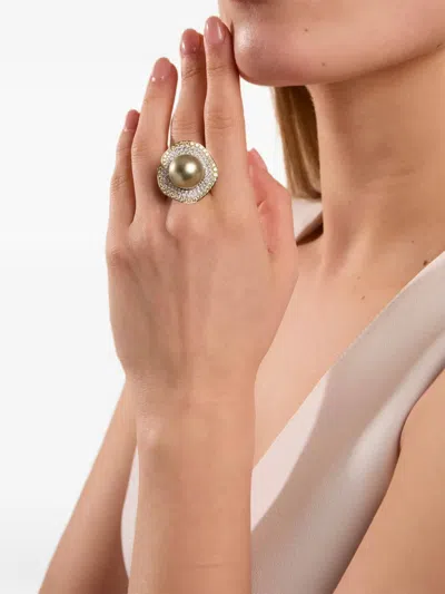 Yoko London Sunrise Diamond And Pearl Ring In Multi