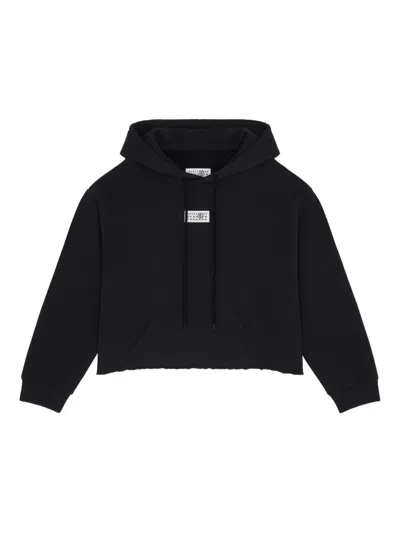 Mm6 Maison Margiela Mm6 By Maison Margiela Relaxed-fit Cotton Hoodie With Adjustable Drawstring In Blue