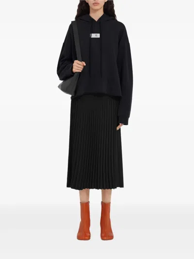 Mm6 Maison Margiela Mm6 By Maison Margiela Relaxed-fit Cotton Hoodie With Adjustable Drawstring In Blue