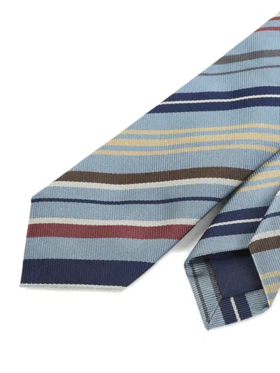 Paul Smith Tie Regular Shape Diagonal Stripe Design In Multi