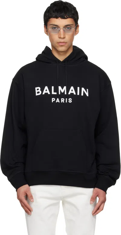 Balmain Black Cotton Sweatshirt