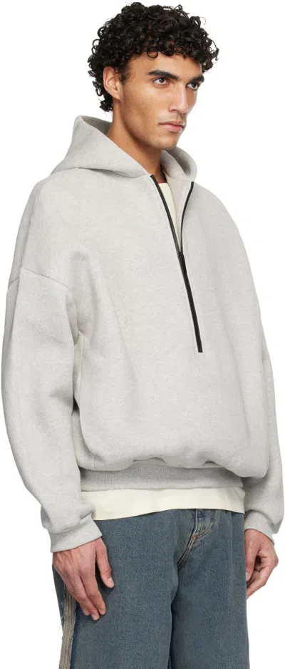 Fear Of God Gray Athletics Half Zip Hoodie In Green