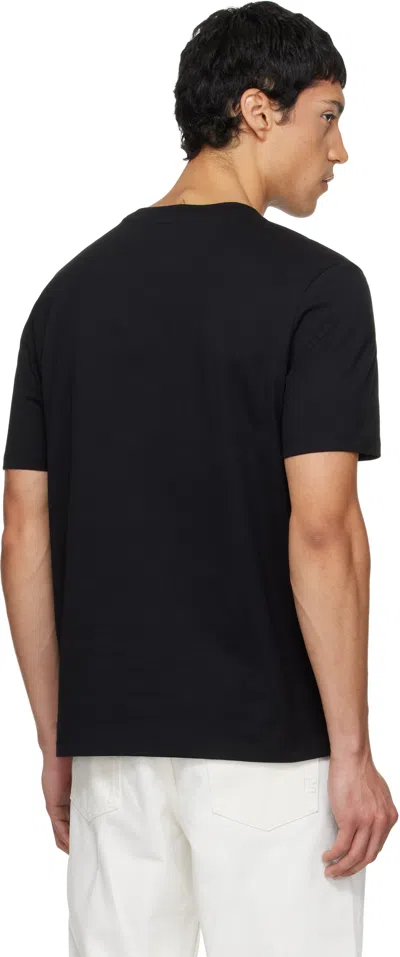 Balmain Black Cotton Crewneck T-shirt With Logo