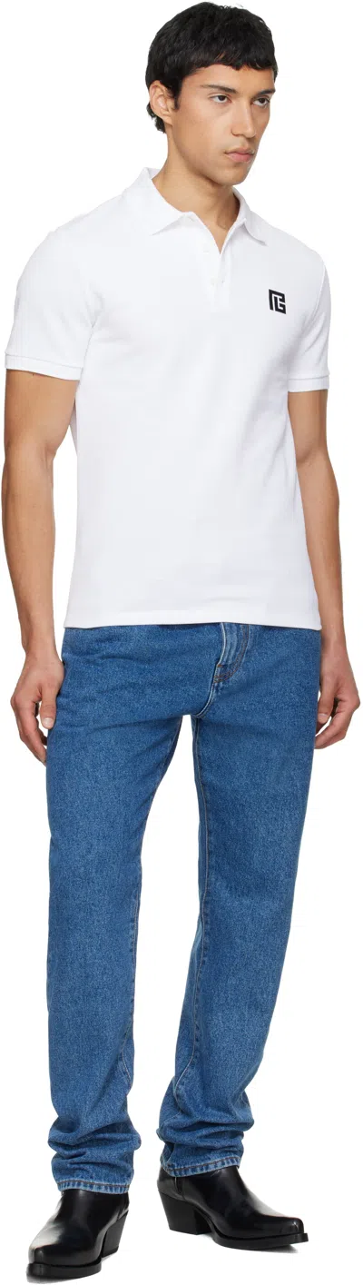 Balmain Polo Shirt Short Sleeves Ribbed Cuffs Collar In Multi