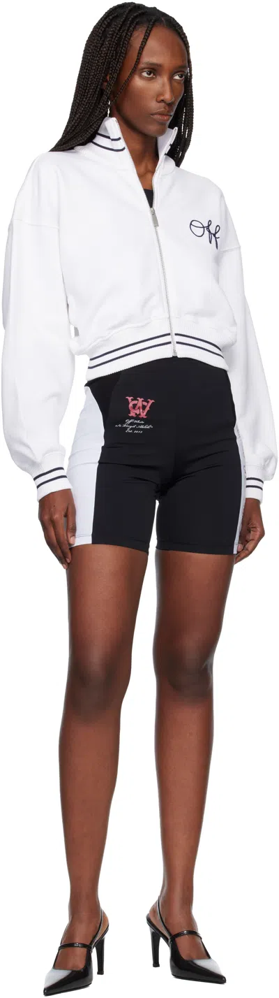 Off-white White Script Logo Regular Zip-up Jacket In White