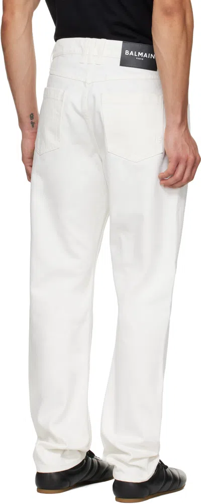 Balmain Regular Fit Jeans In Off White In White
