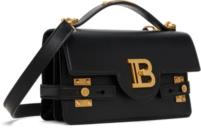 Balmain Black Smooth Leather B-buzz 24 Bag In Black