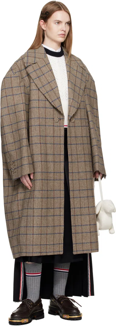 Thom Browne Brown Vitello Calf Hiking Leather Sole Boat Shoes In Burgundy