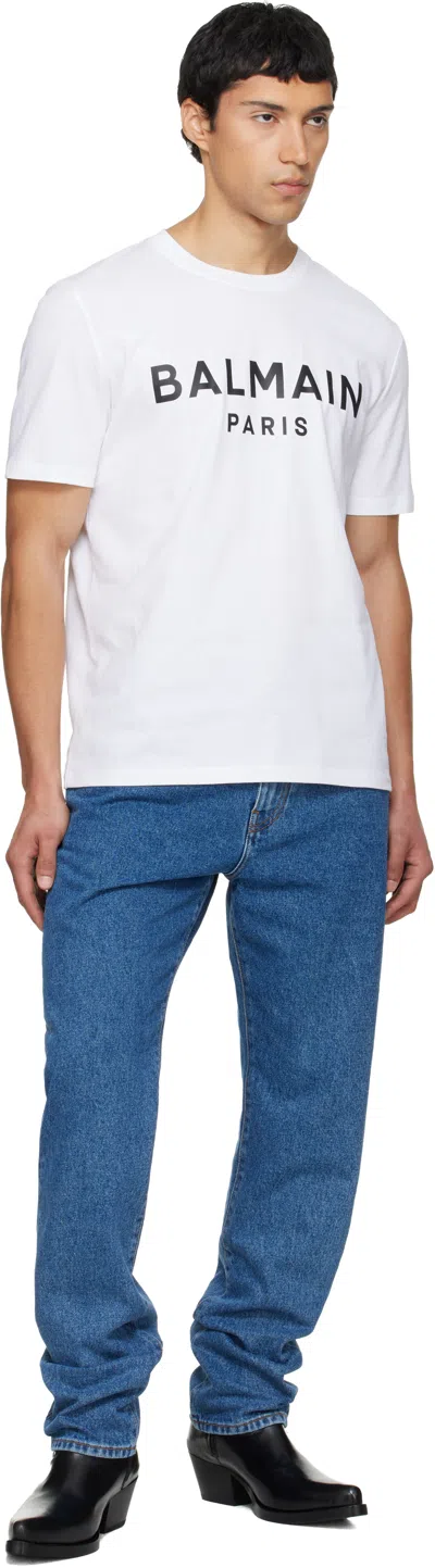 Balmain Blue Straight-cut Jeans In Blue