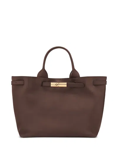 Longchamp Large Le Roseau Tote Bag In Brown