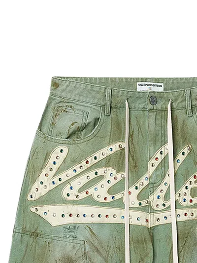 Vale Skittle Stud-embellished Shorts In Green