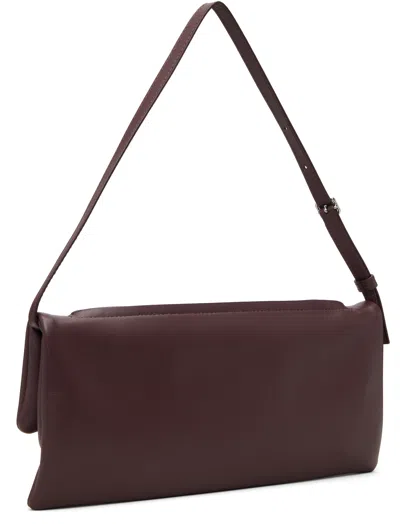 Courrèges Burgundy Cuff Leather Clutch In Brown