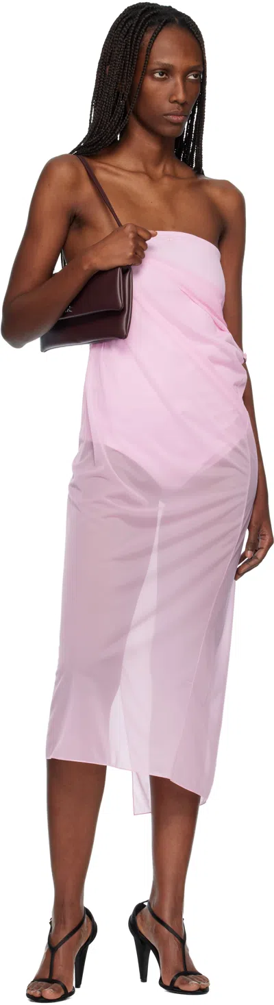 Courrèges Burgundy Cuff Leather Clutch In Brown