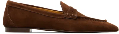 R13 Brown Pointed Toe Loafers In Brown