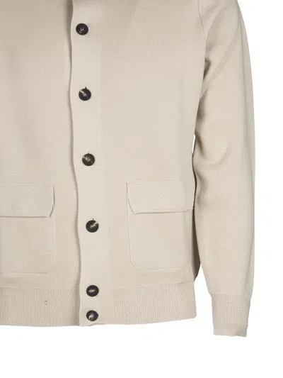 Filippo De Laurentiis Buttoned Pocketed Cardigan In Neutral