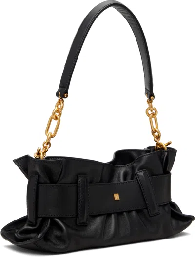 Balmain Mini Anthem Bag In Embossed Crocodile-print Calfskin In Black