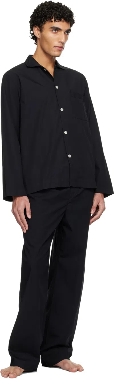 Tekla Black Drawstring Pyjama Pants In Black