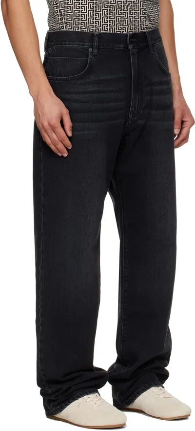 Balmain Men Loose-fit Denim Jeans In Black