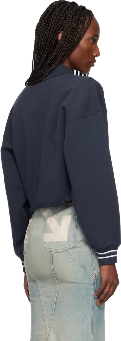 Off-white Embroidered Script Logo Crop Polo Sweater In Multi