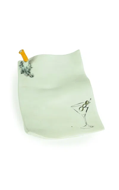 The Rolling And The Stoned Martini Napkin In White