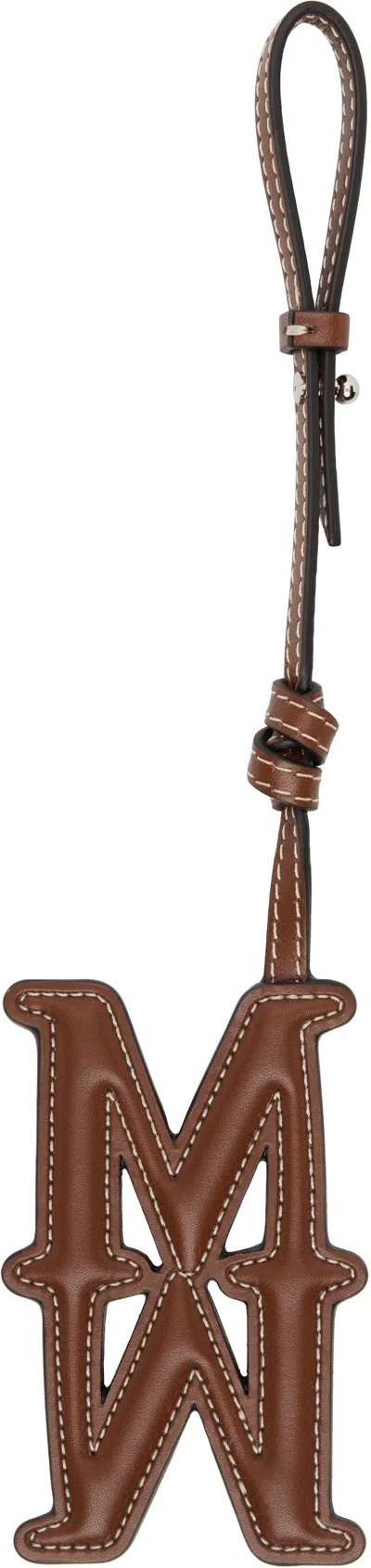 Max Mara Brown Mmcharm Leather Bag Charm In Brown
