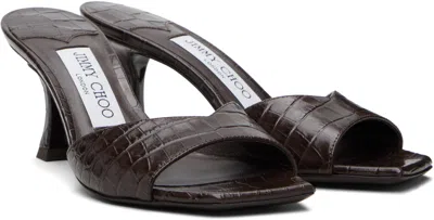 Jimmy Choo Brown Skye 70 Heeled Sandals In Brown