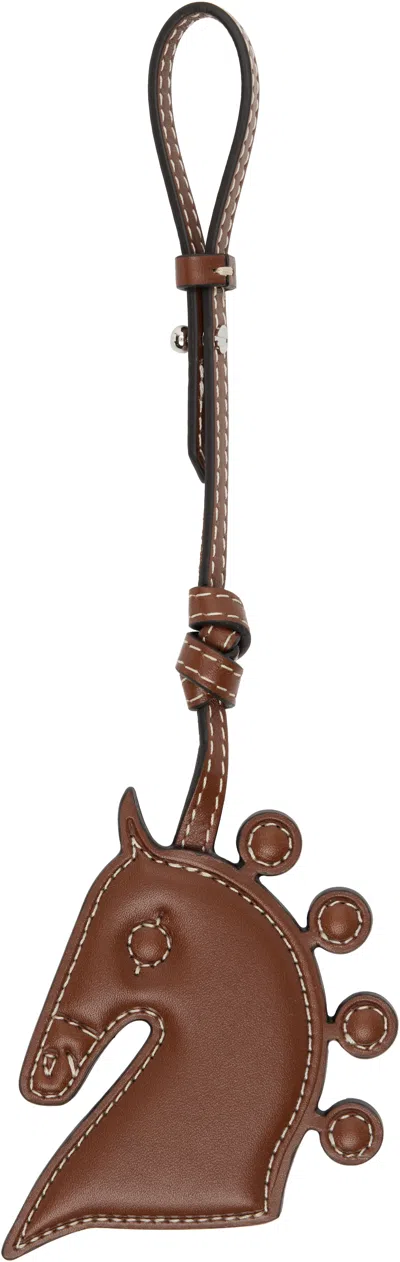 Max Mara Brown Horse Bag Charm In Brown