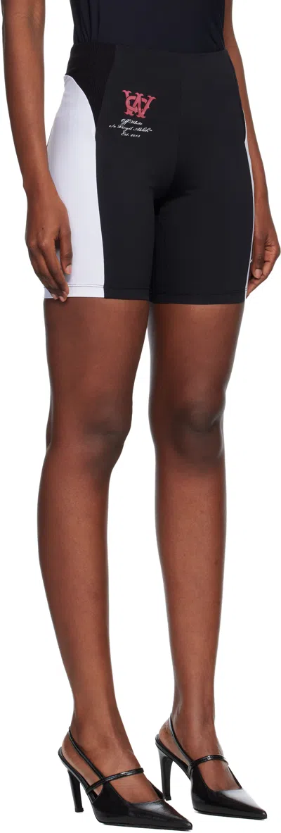 Off-white Black & White Tech Jer Serena Cycling Shorts In Black