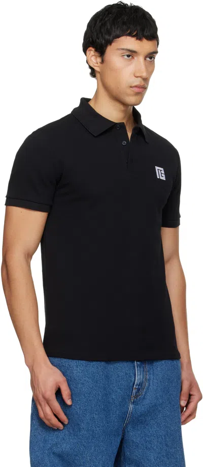 Balmain Short-sleeve Polo Shirt In Black