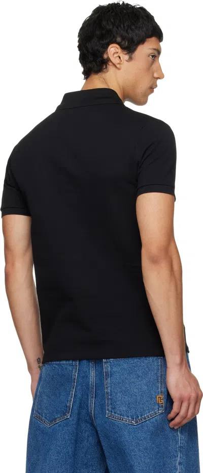 Balmain Short-sleeve Polo Shirt In Black
