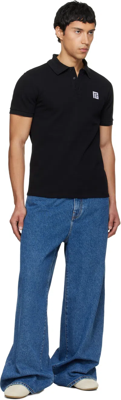 Balmain Short-sleeve Polo Shirt In Black