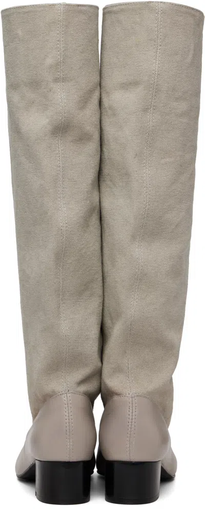 Paloma Wool Beige Victoria Canvas Tall Boots In Animal Print