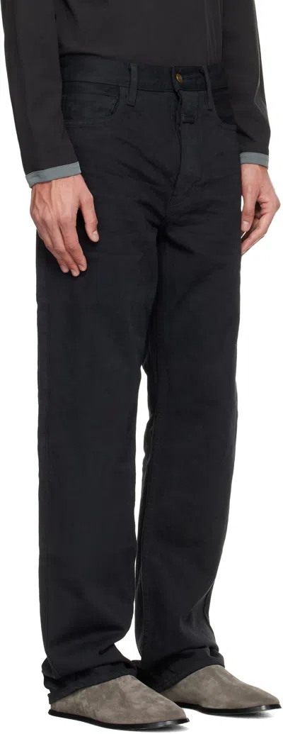 Fear Of God Black Straight 5 Pocket Jeans In Black
