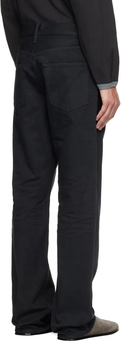 Fear Of God Black Straight 5 Pocket Jeans In Black